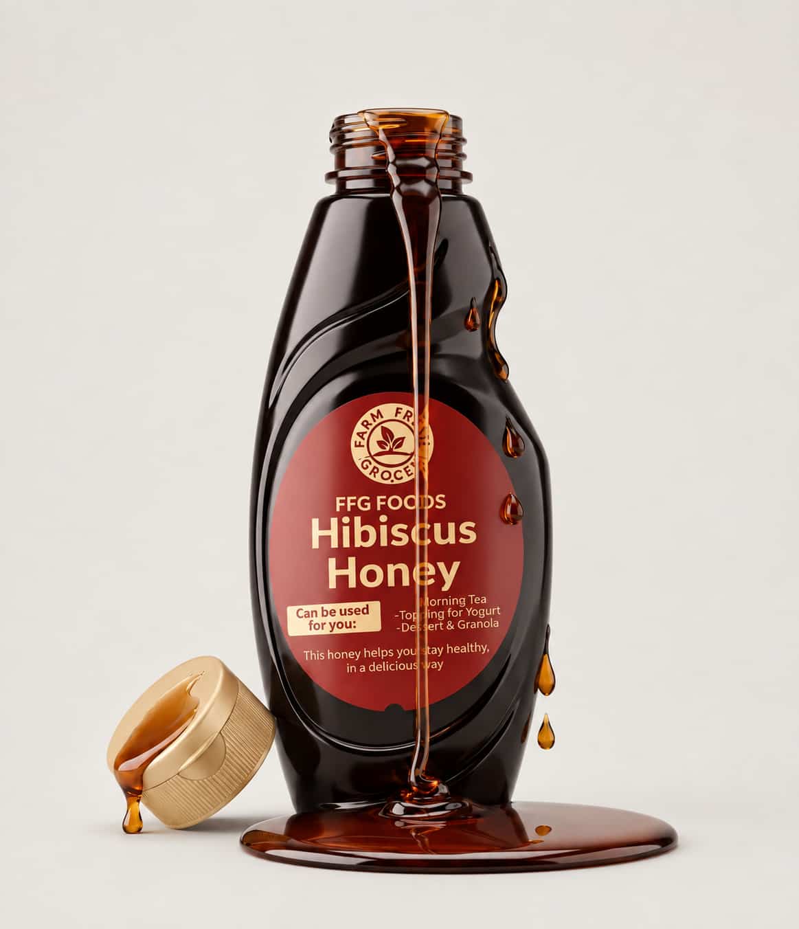 FFG Foods Hibiscus Honey in a bottle