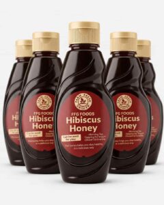 FFG Foods Hibiscus Honey in a bottle