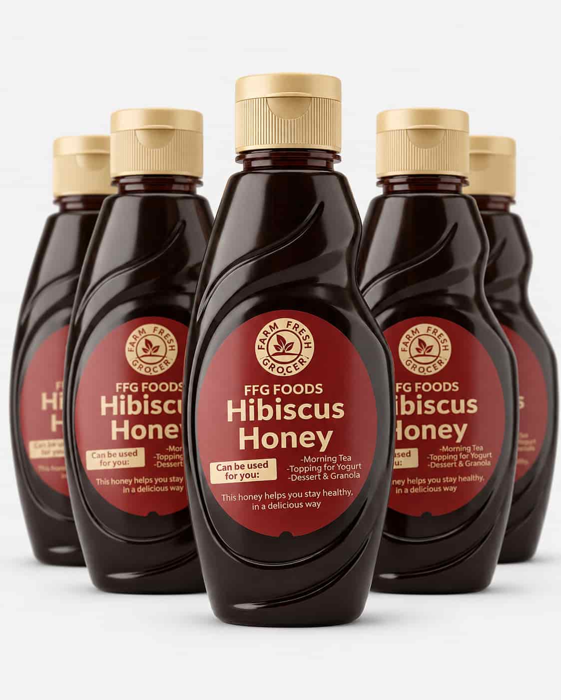 FFG Foods Hibiscus Honey in a bottle
