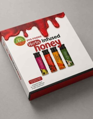 FFG Foods herb infused honey gift box with four honey flavors