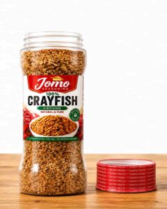 Jar of Jomo Ground Crayfish 100% natural seasoning, 100g, no MSG no preservatives