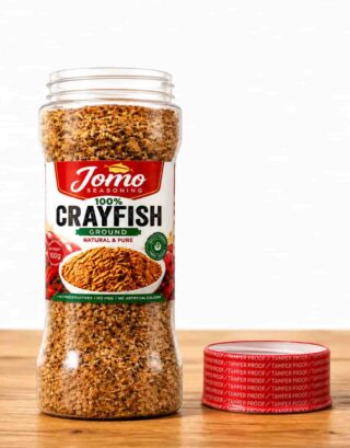 Jar of Jomo Ground Crayfish 100% natural seasoning, 100g, no MSG no preservatives