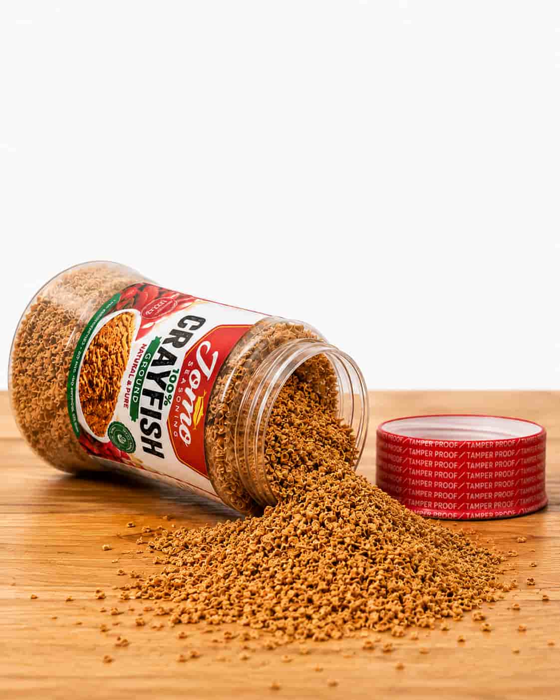 Jar of Jomo Ground Crayfish 100% natural seasoning, 100g, no MSG no preservatives
