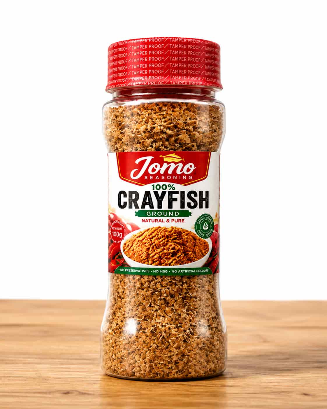 Jar of Jomo Ground Crayfish 100% natural seasoning, 100g, no MSG no preservatives