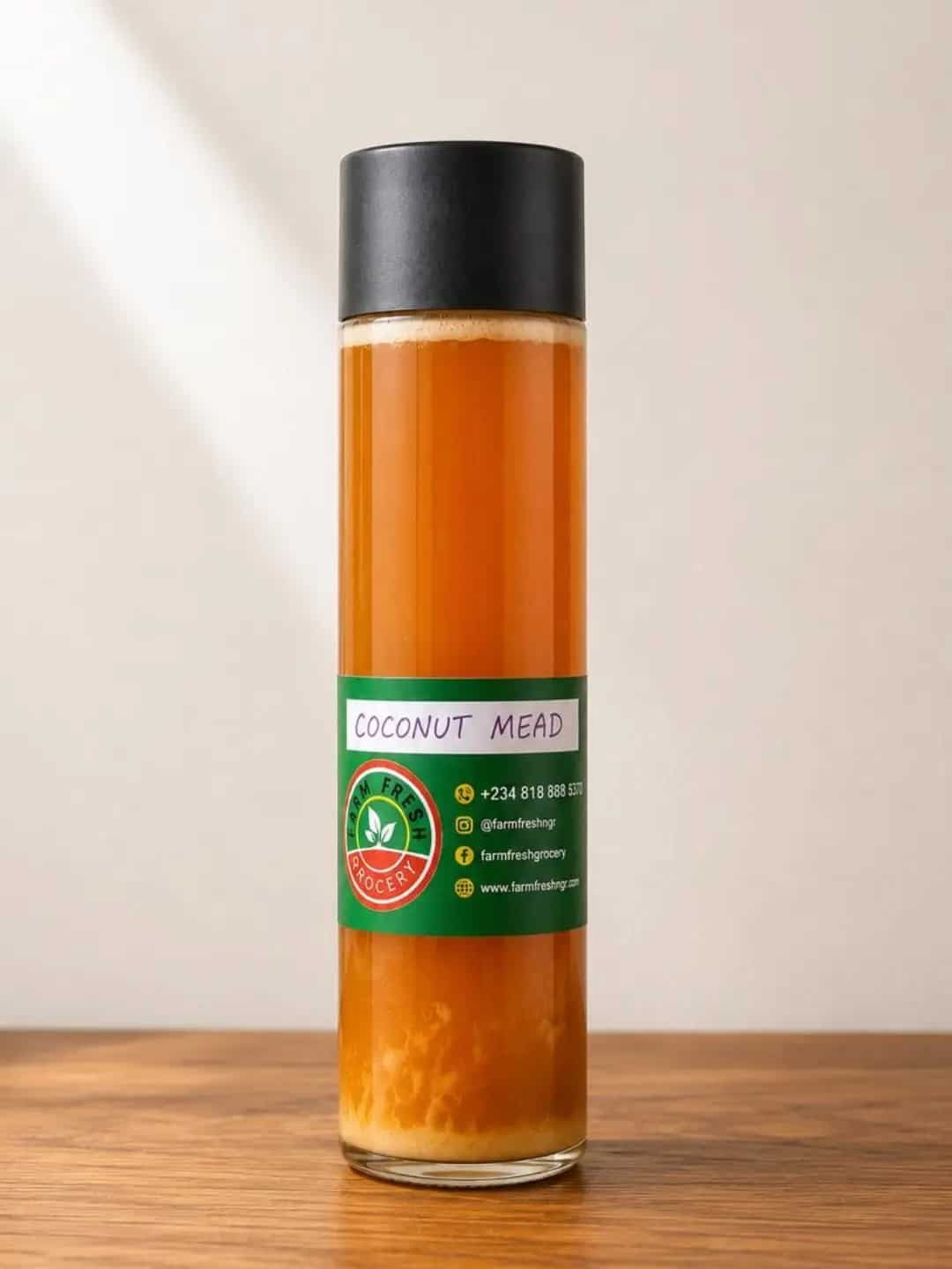 Farm Fresh Grocery Coconut Mead 250ml bottle crafted with 100 percent pure natural honey.