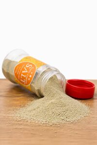 Jar of Garlic-Cilantro Salt seasoning by Farm Fresh Grocery, 120g