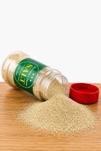 Jar of Rosemary-Thyme Salt seasoning by Farm Fresh Grocery, 120g